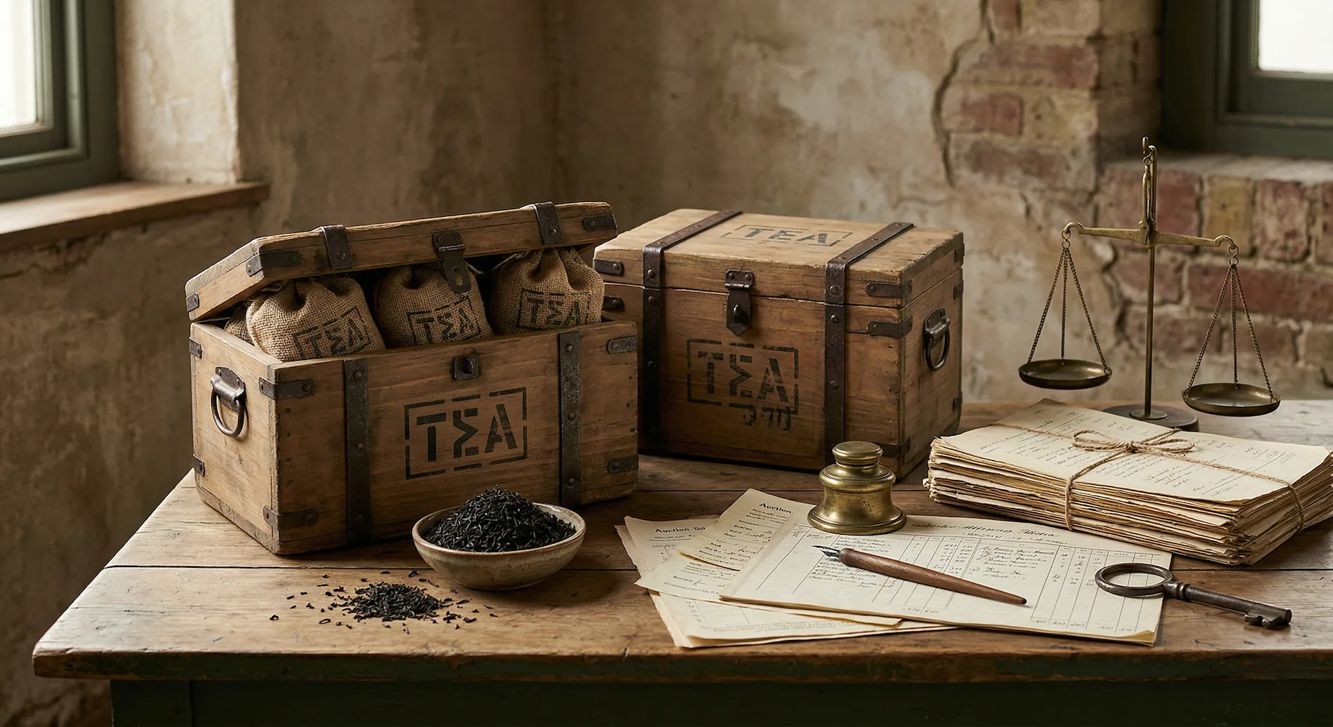 Visual context of African tea trade associated with the Mombasa hub