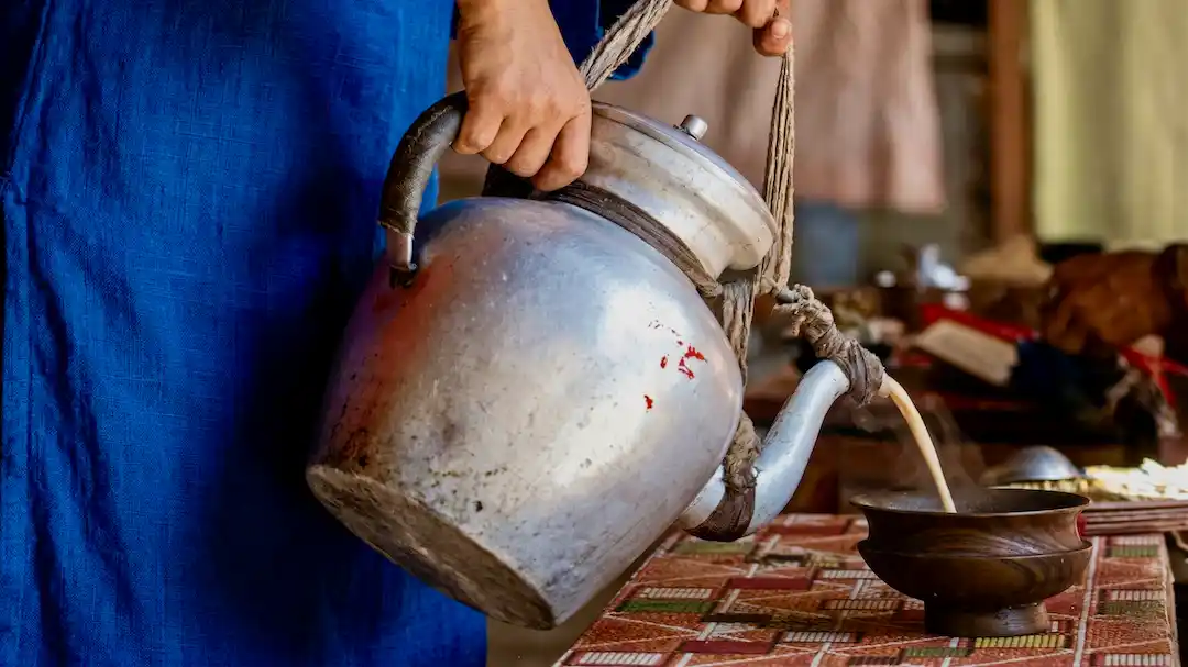Tibetan Po Cha served as a dense and energizing tea