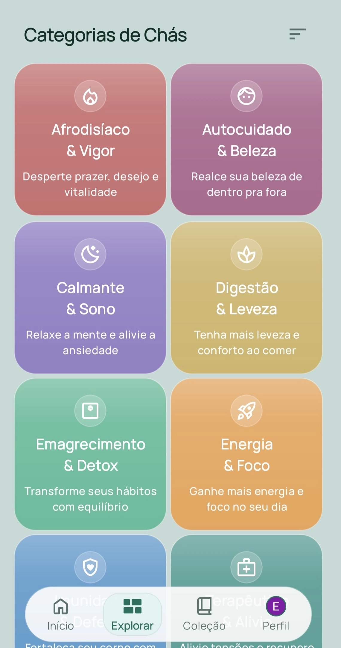 8 categorias de chá