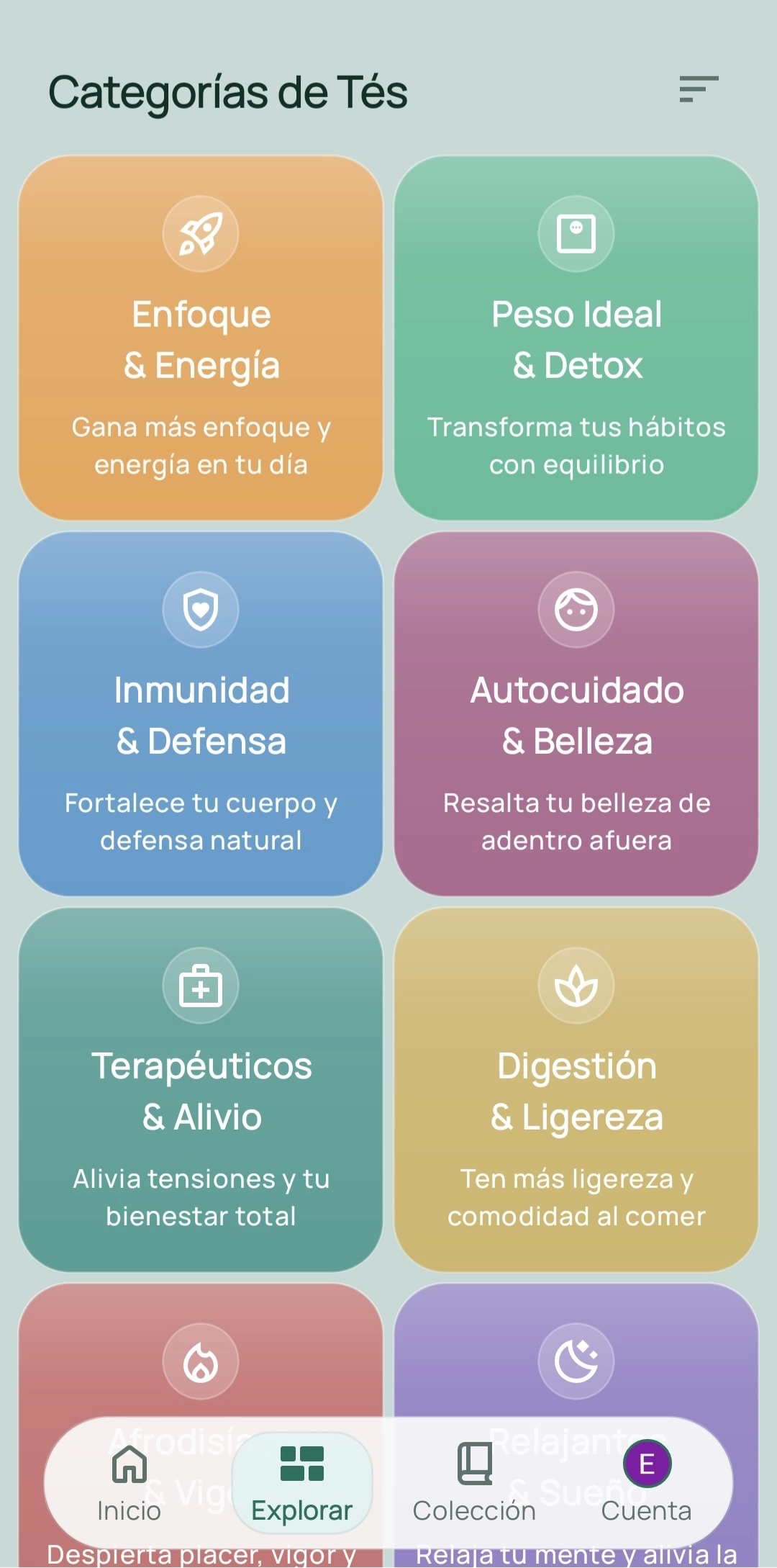 8 categorías de té