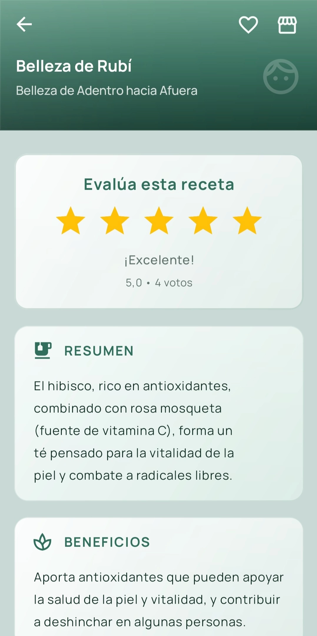 Detalles de la receta